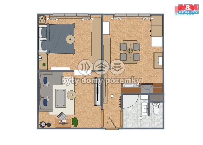 Pronájem, Byt 1+1, Žatec