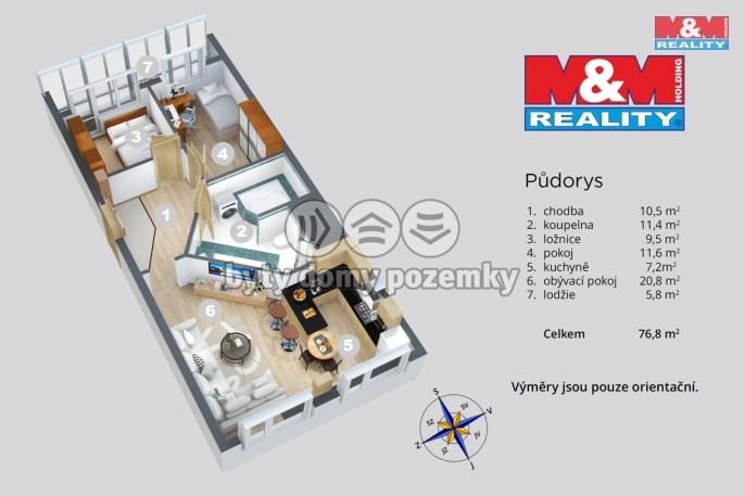 Prodej, Byt 3+1, Most