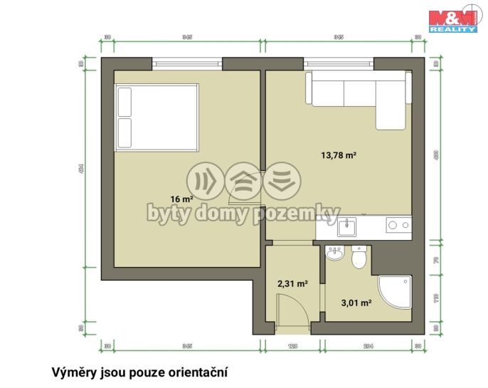Prodej, Byt 1+1, Tachov