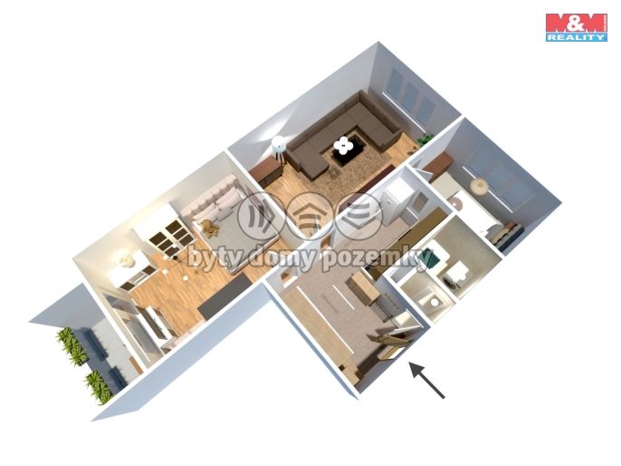 Prodej, Byt 2+1, Kadaň