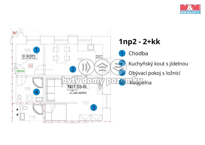 Pronájem, Byt 2+kk, Příseka