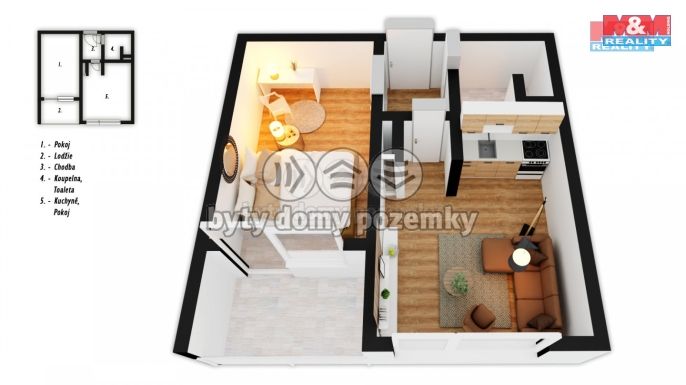 Prodej, Byt 2+kk, Rumburk