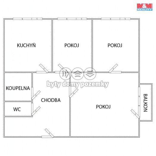 Prodej, Byt 3+1, Nepomyšl