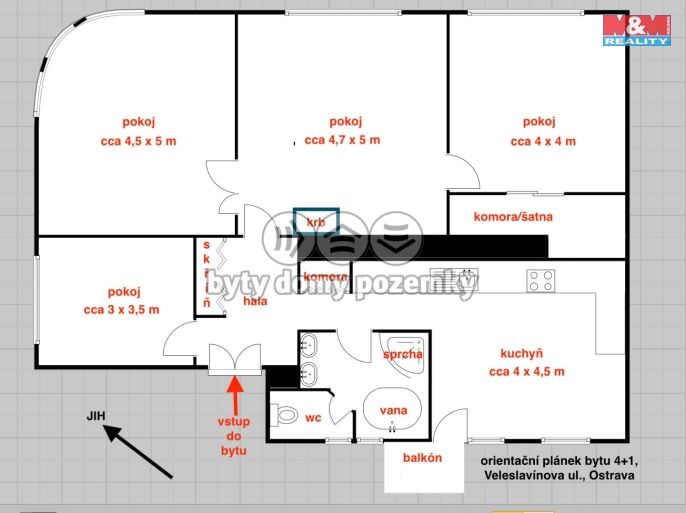 Prodej, Byt 4+1, Ostrava