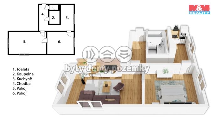 Prodej, Byt 2+1, Průhonice