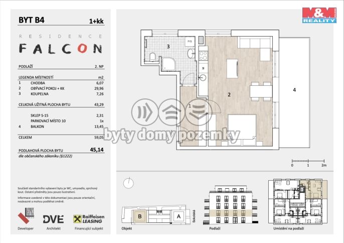 Prodej, Byt 1+kk, Mělník