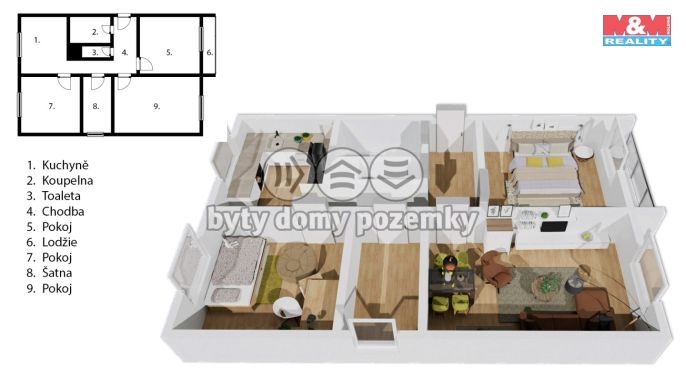 Prodej, Byt 4+1, Klášterec nad Ohří