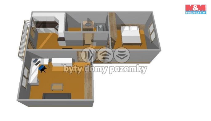 Pronájem, Byt 2+1, České Budějovice