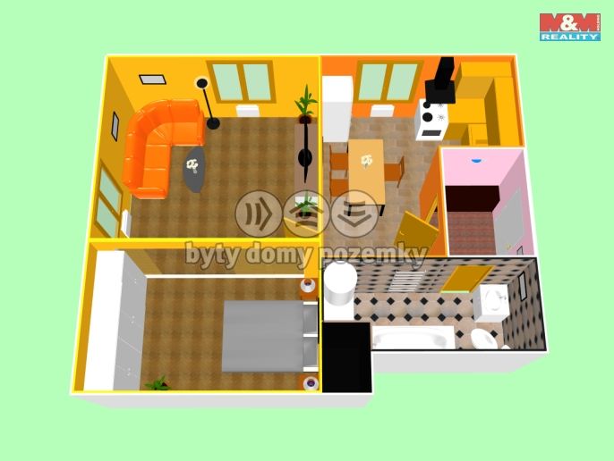 Pronájem, Byt 2+kk, Červené Pečky