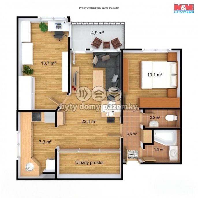 Pronájem, Byt 3+kk, Liberec