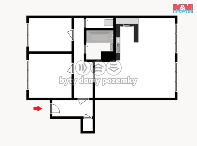 Pronájem, Byt 3+kk, Praha