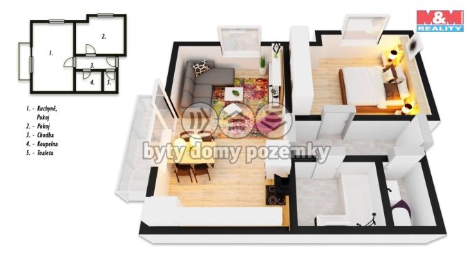 Pronájem, Byt 2+kk, Pardubice