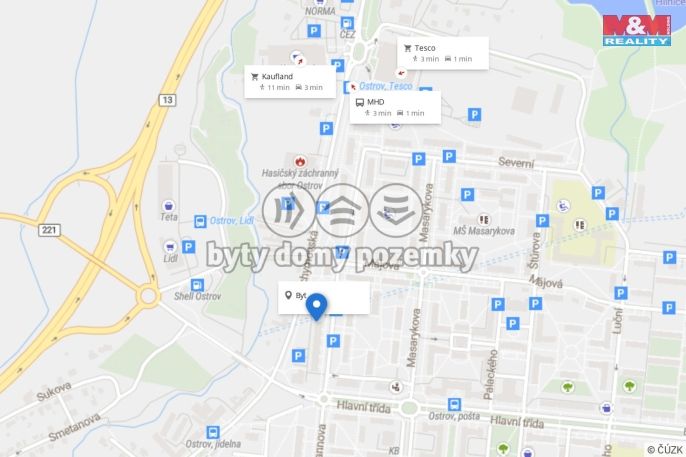 Pronájem, Byt 1+1, Ostrov