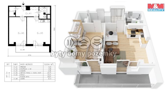 Prodej, Byt 2+kk, Brno