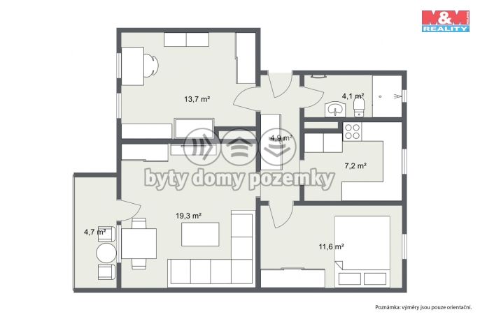 Prodej, Byt 3+1, Cheb