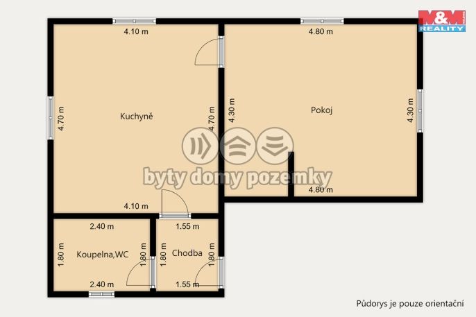 Pronájem, Byt 2+kk, Postřekov