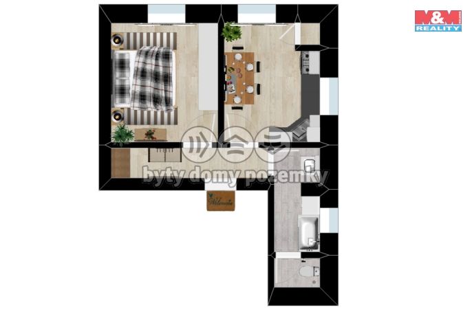 Prodej, Byt 1+1, Soutice