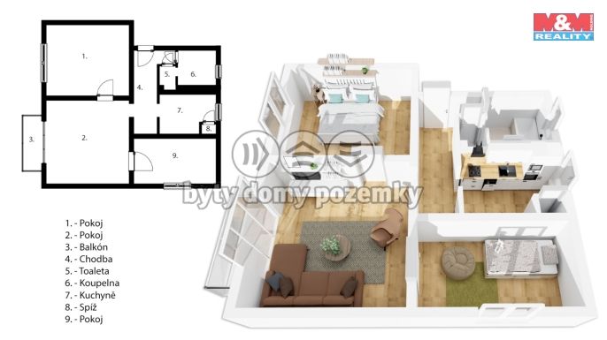 Prodej, Byt 3+1, Hodonín