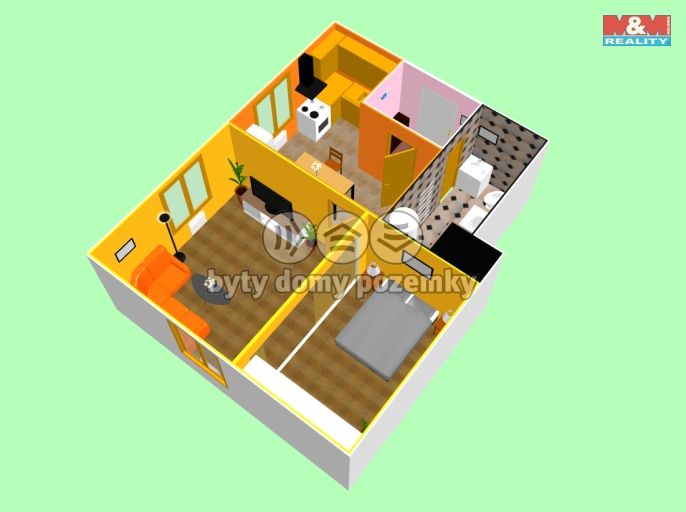 Pronájem, Byt 2+kk, Červené Pečky