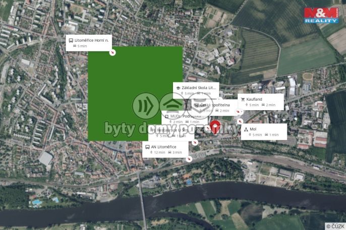 Pronájem, Byt 2+1, Litoměřice