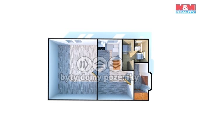 Pronájem, Byt 1+1, Děčín