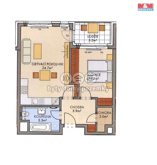 Pronájem, Byt 2+kk, Praha