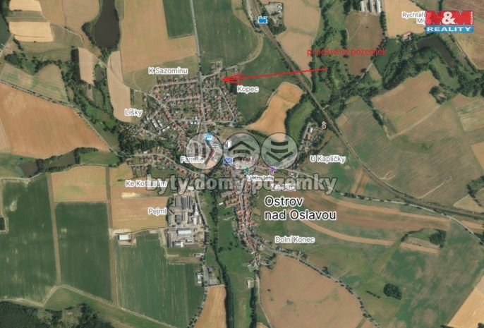 Prodej, Pozemek k bydlení, Ostrov nad Oslavou