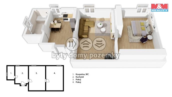 Prodej, Byt 2+1, Velké Hamry