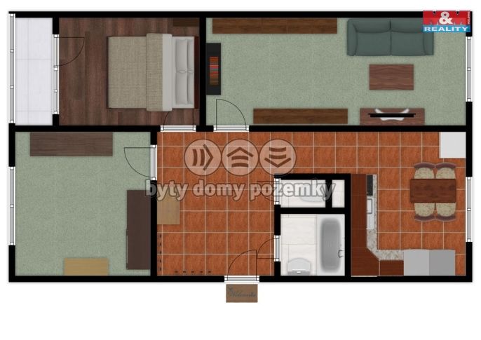 Prodej, Byt 3+1, Klášterec nad Ohří