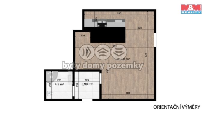 Pronájem, Byt 1+kk, Jablonné v Podještědí