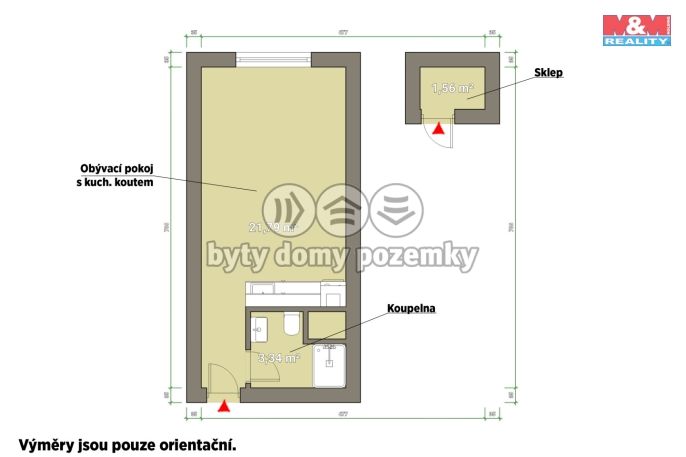 Prodej, Byt 1+kk, Horní Bříza