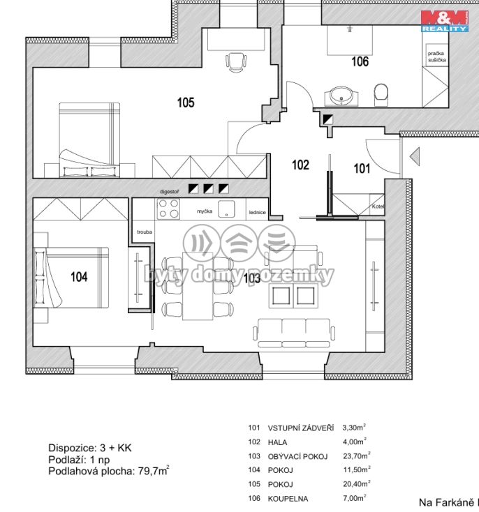 Prodej, Byt 3+kk, Praha