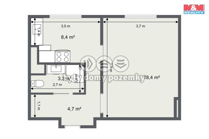 Prodej, Byt 1+1, Habartov