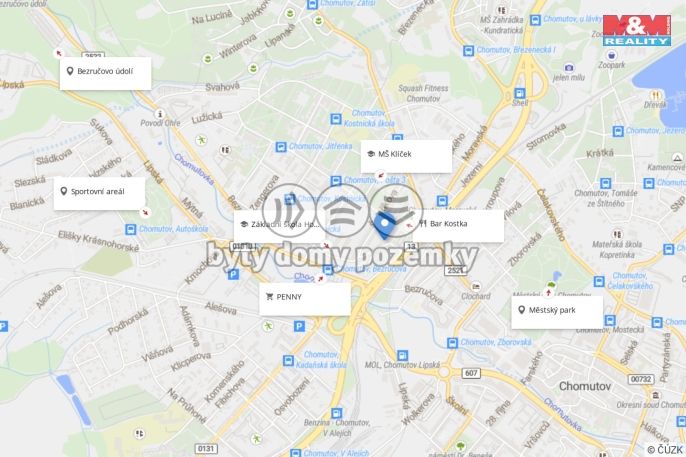 Pronájem, Byt 3+1, Chomutov