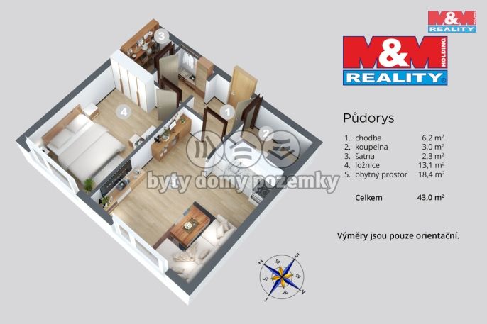 Prodej, Byt 2+kk, Děčín