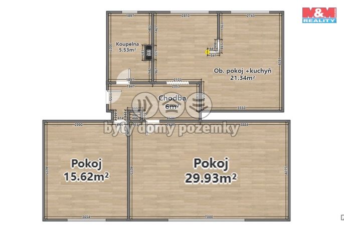 Pronájem, Byt 3+kk, Osvračín