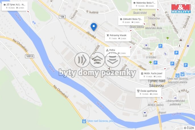 Prodej, Byt 3+1, Týnec nad Sázavou