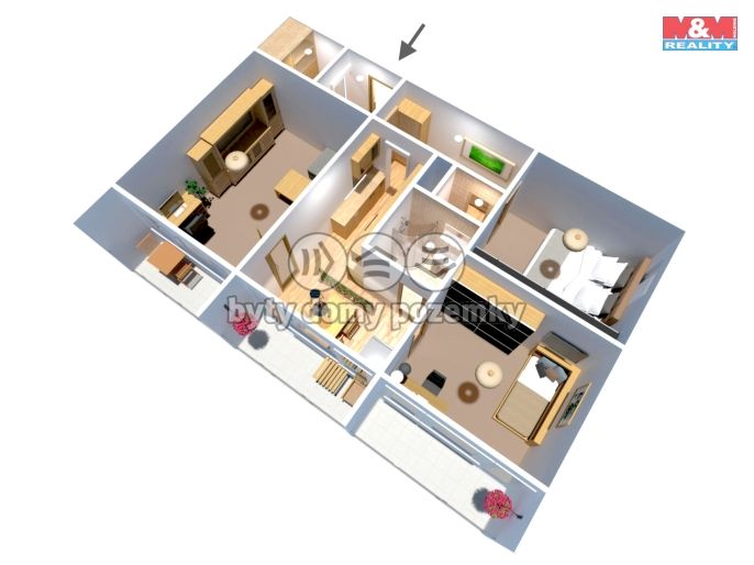 Prodej, Byt 3+1, Chomutov