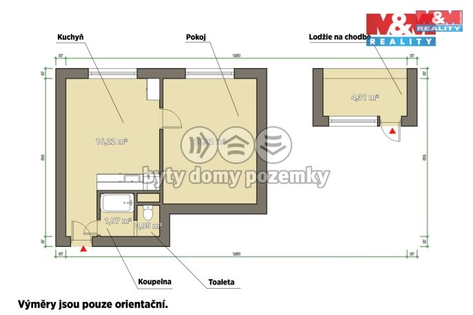 Pronájem, Byt 1+1, Rokycany