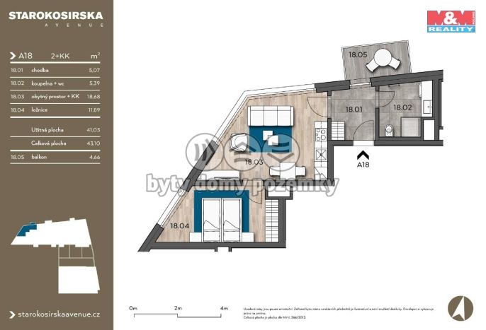 Pronájem, Byt 2+kk, Praha