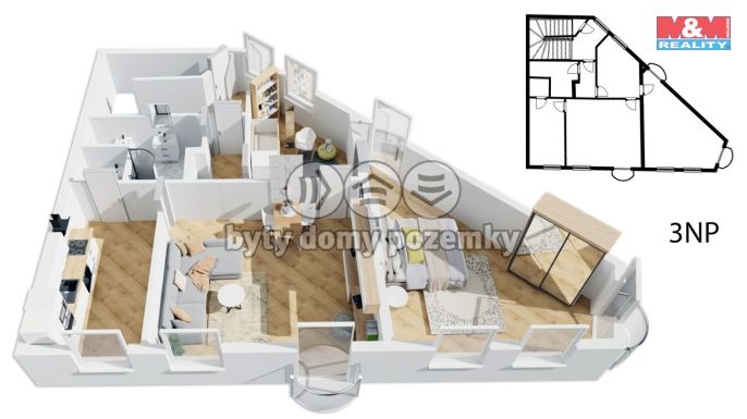 Pronájem, Byt 2+1, Kladno