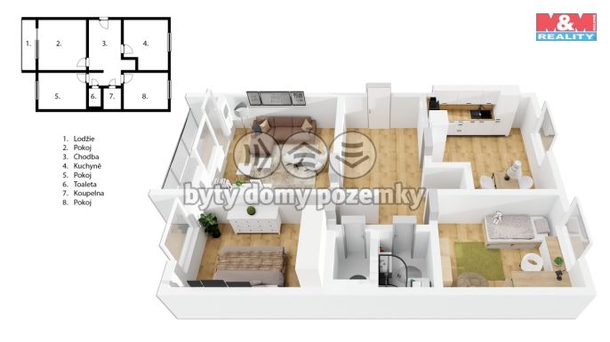 Prodej, Byt 3+1, Sedlice