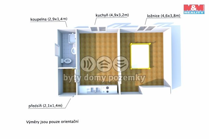 Pronájem, Byt 1+1, Klatovy