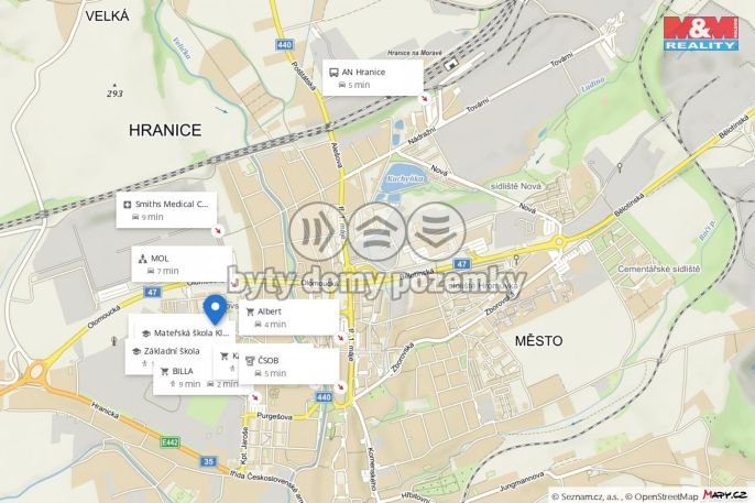 Pronájem, Byt 3+1, Hranice