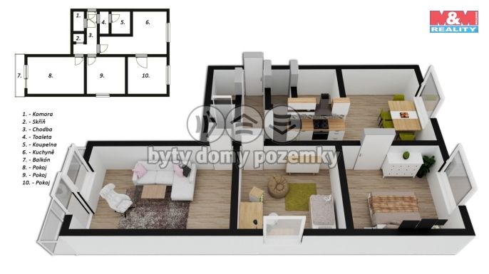 Prodej, Byt 3+1, Žatec