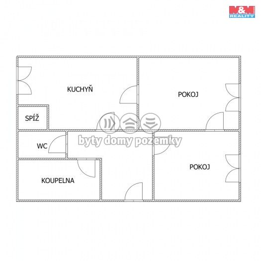 Pronájem, Byt 2+1, Jirkov