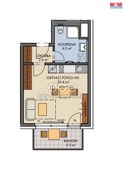 Prodej, Byt 1+kk, Praha