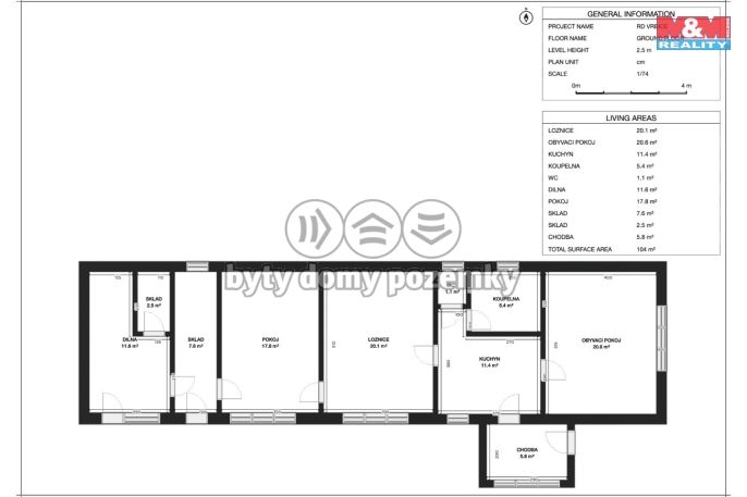 Prodej, Rodinný dům, Vrbice