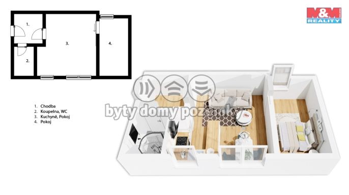 Pronájem, Byt 2+kk, Dvůr Králové nad Labem