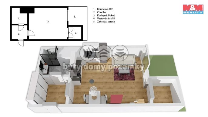 Pronájem, Byt 1+kk, Praha